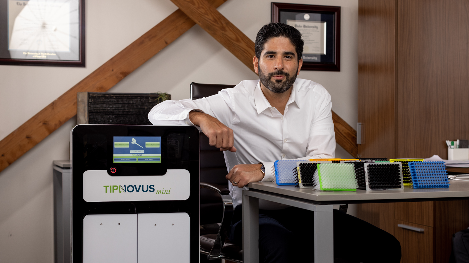 Man sitting at a desk